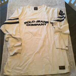 Men's Ralph Lauren Cream Long Sleeve Shirt VINTAGE Size XL